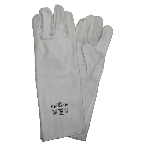 Chrome leather double palm glove elbow length 8"